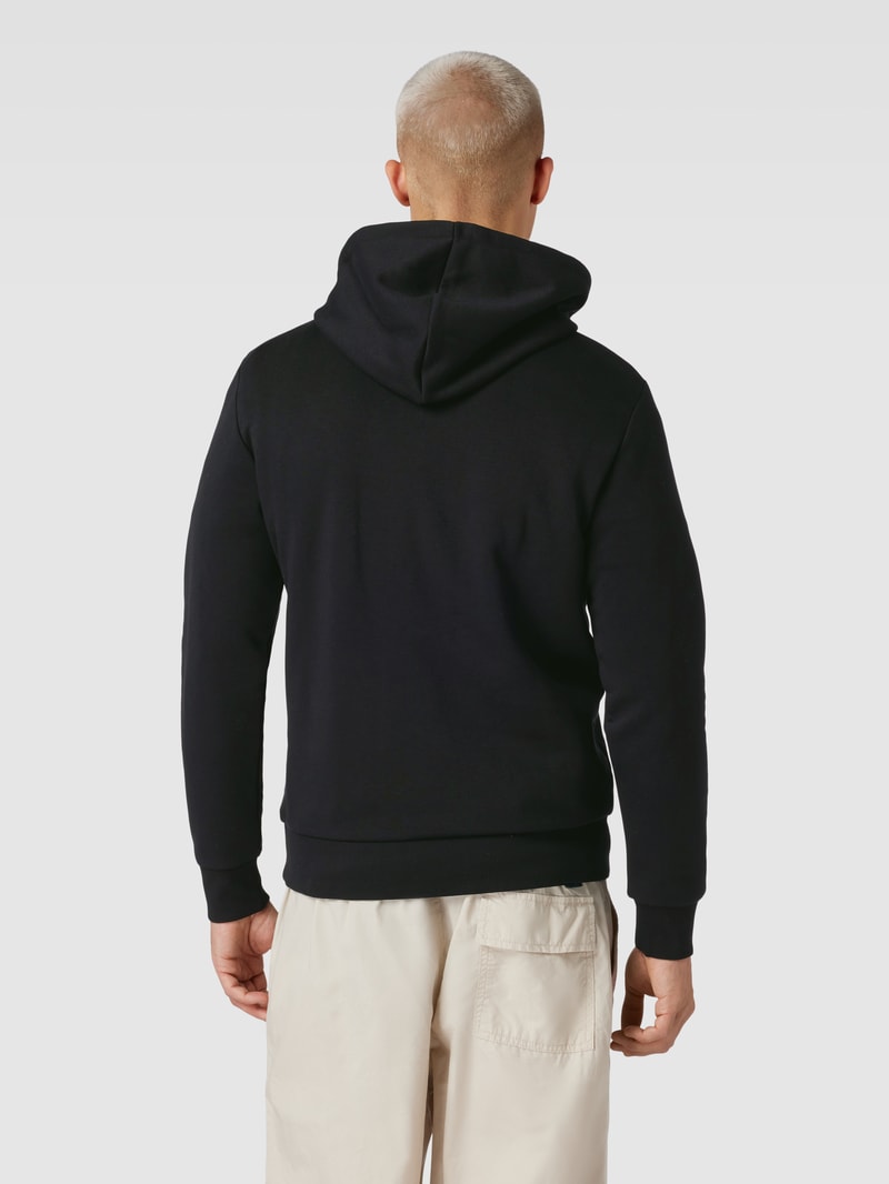 Hoodie mit Label-Print in schwarz
