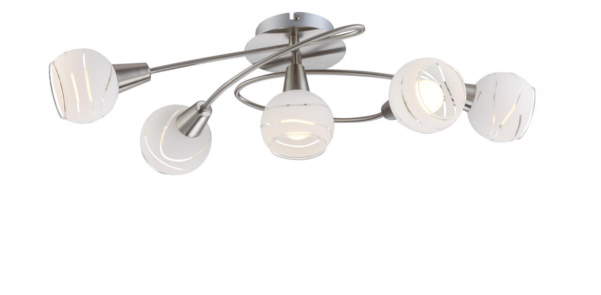 Globo Lighting - ELLIOTT - Deckenleuchte Metall Nickel matt, 5x E14 LED