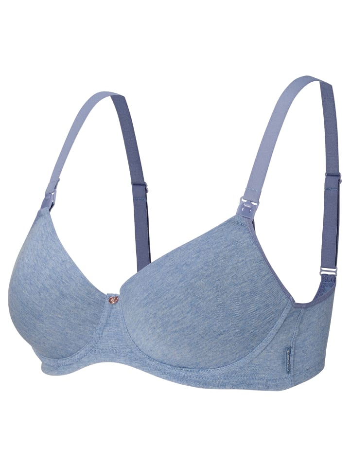 Noppies Gepolsterter Still-Bh Cotton Melange in Light Blue Melange günstig kaufen