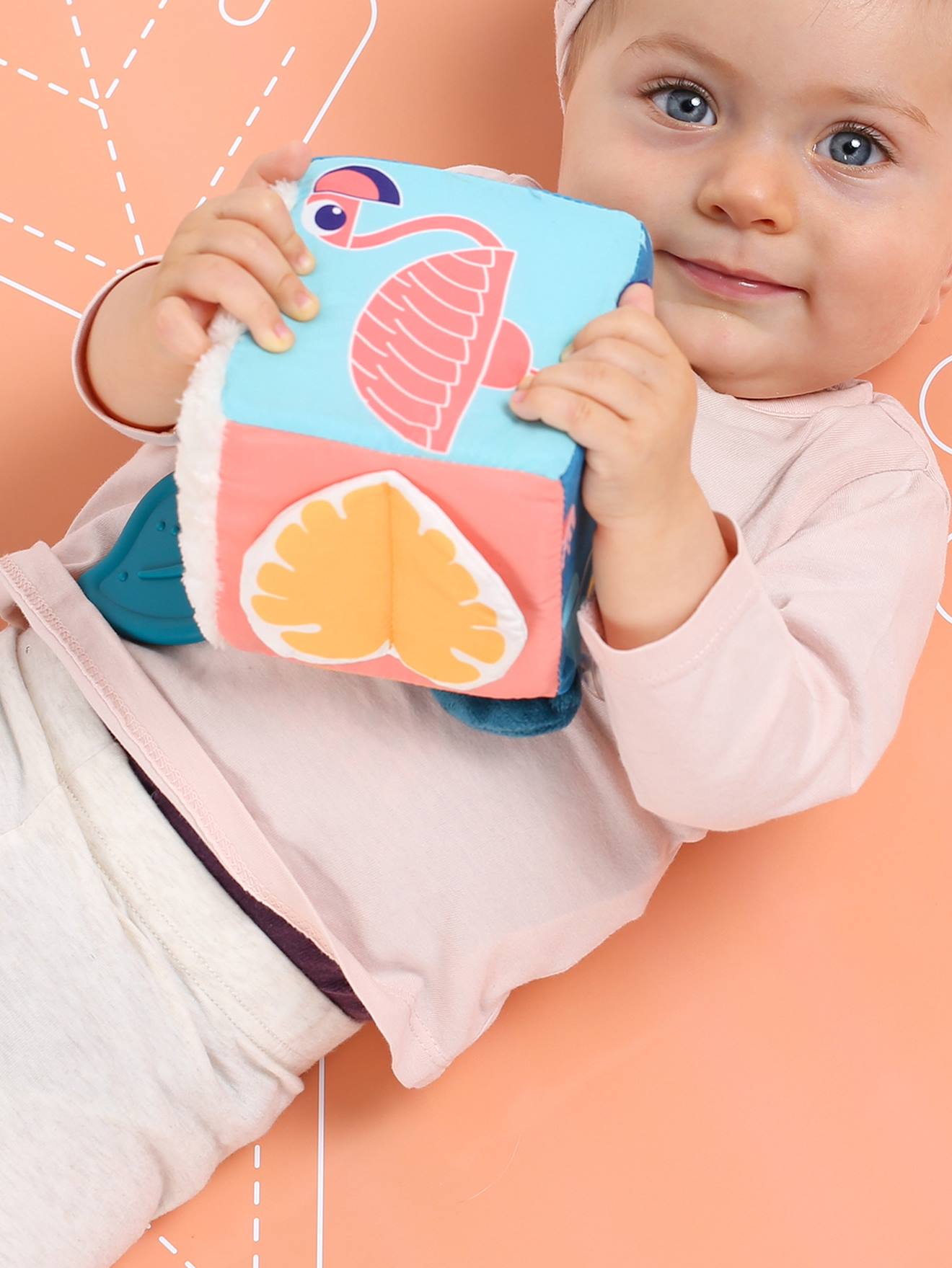 Ludi Baby Activity-Würfel mit Blättern LUDI - mehrfarbig