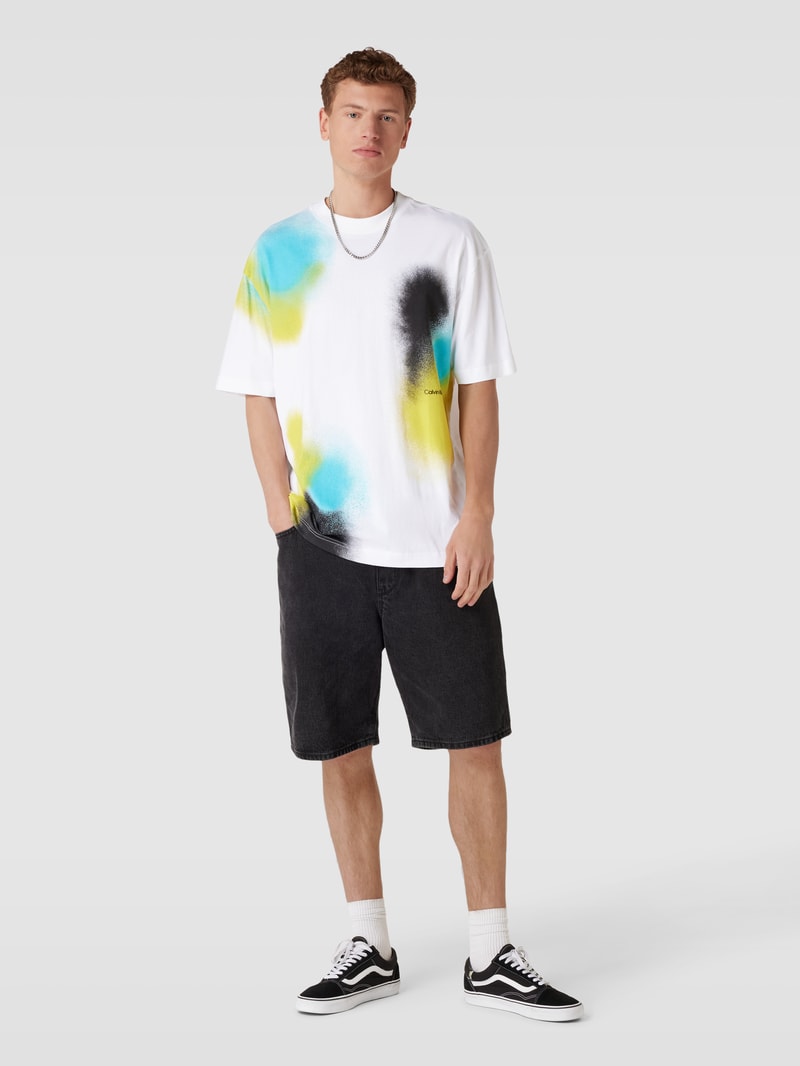 T-Shirt mit Allover-Print in weiss