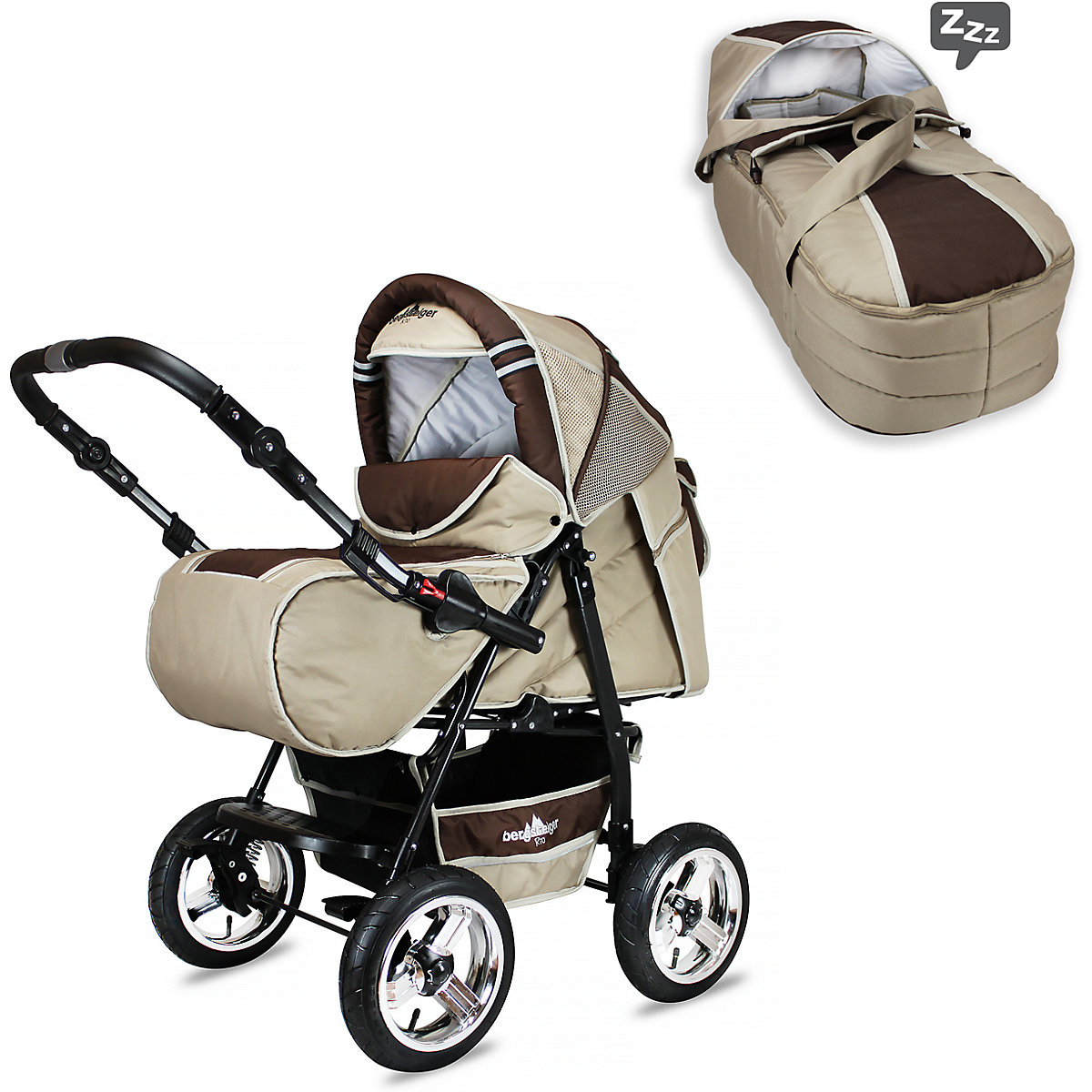 Kombi Kinderwagen Rio, 10 tlg., coffee & brown