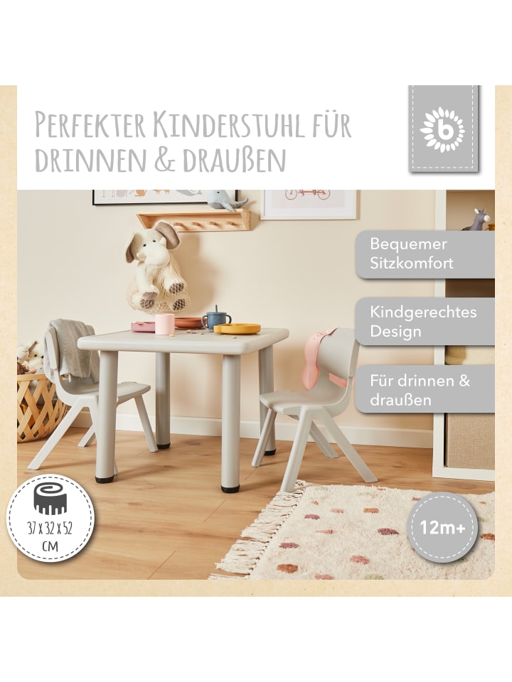 Bieco Spielwaren Kinderstuhl bis 80 kg Belastbar in Grau günstig kaufen onesize