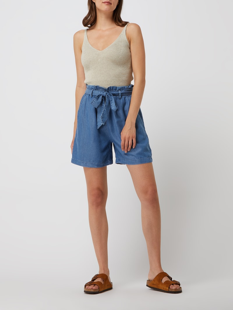 Shorts aus Lyocell in blau
