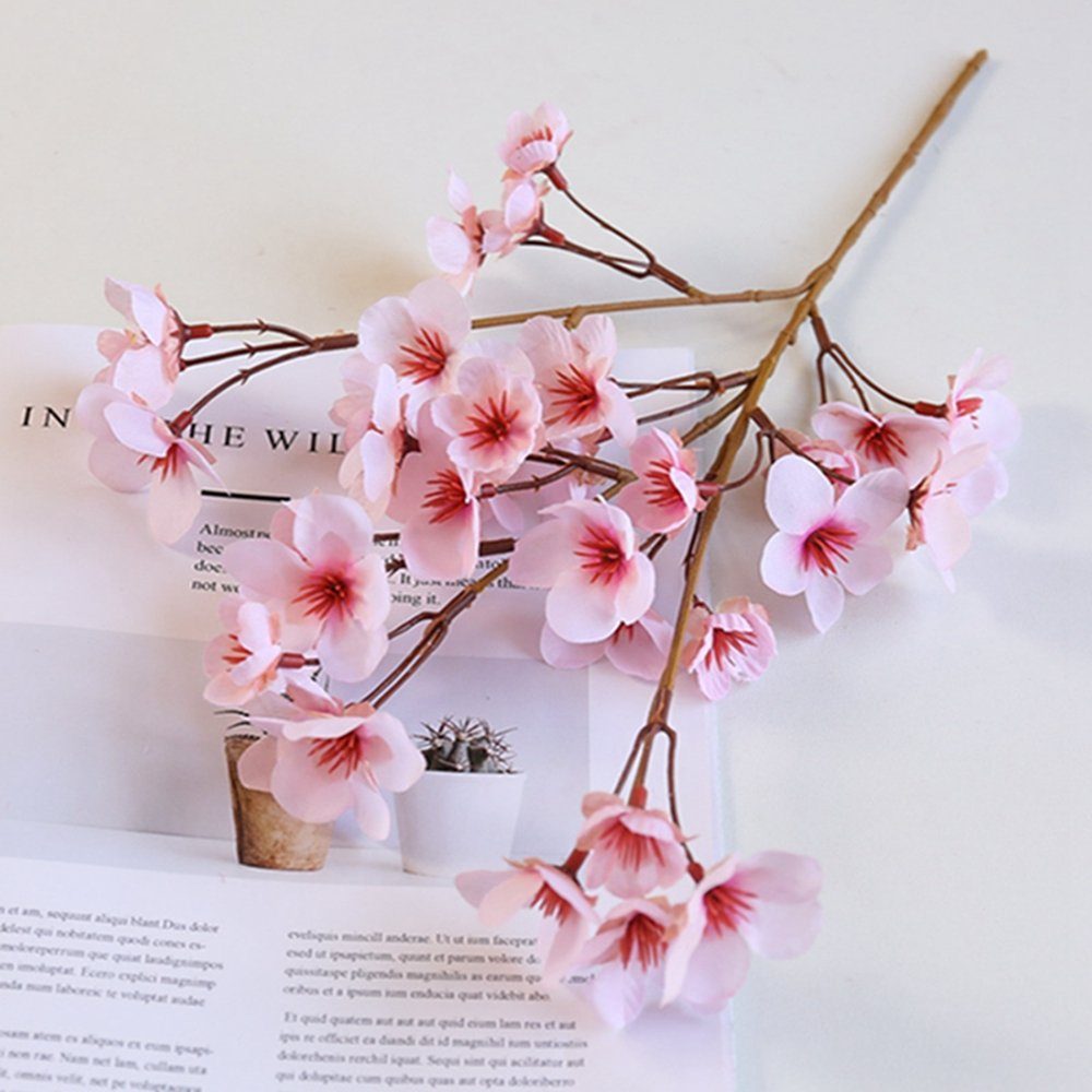 Kunstblumenstrauß 4 STÜCK Künstliche Kirschblüten Deko Sakura Blumen Blumenarrangement, Ronner UG