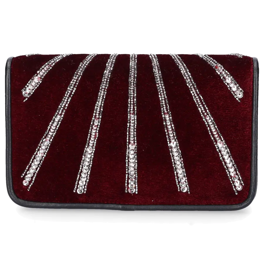 Les Petit Joueurs - Handtasche GINNY Samt - rot