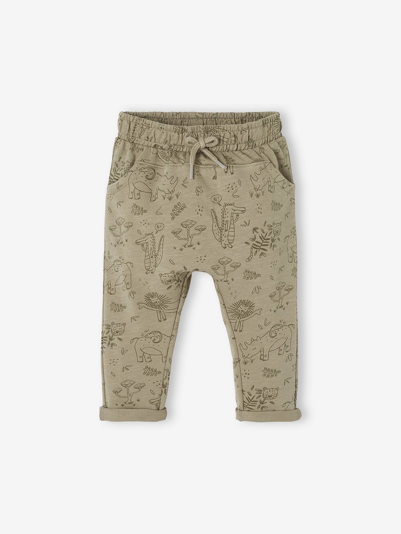 Pantalon molleton bébé garçon caramel imprimé