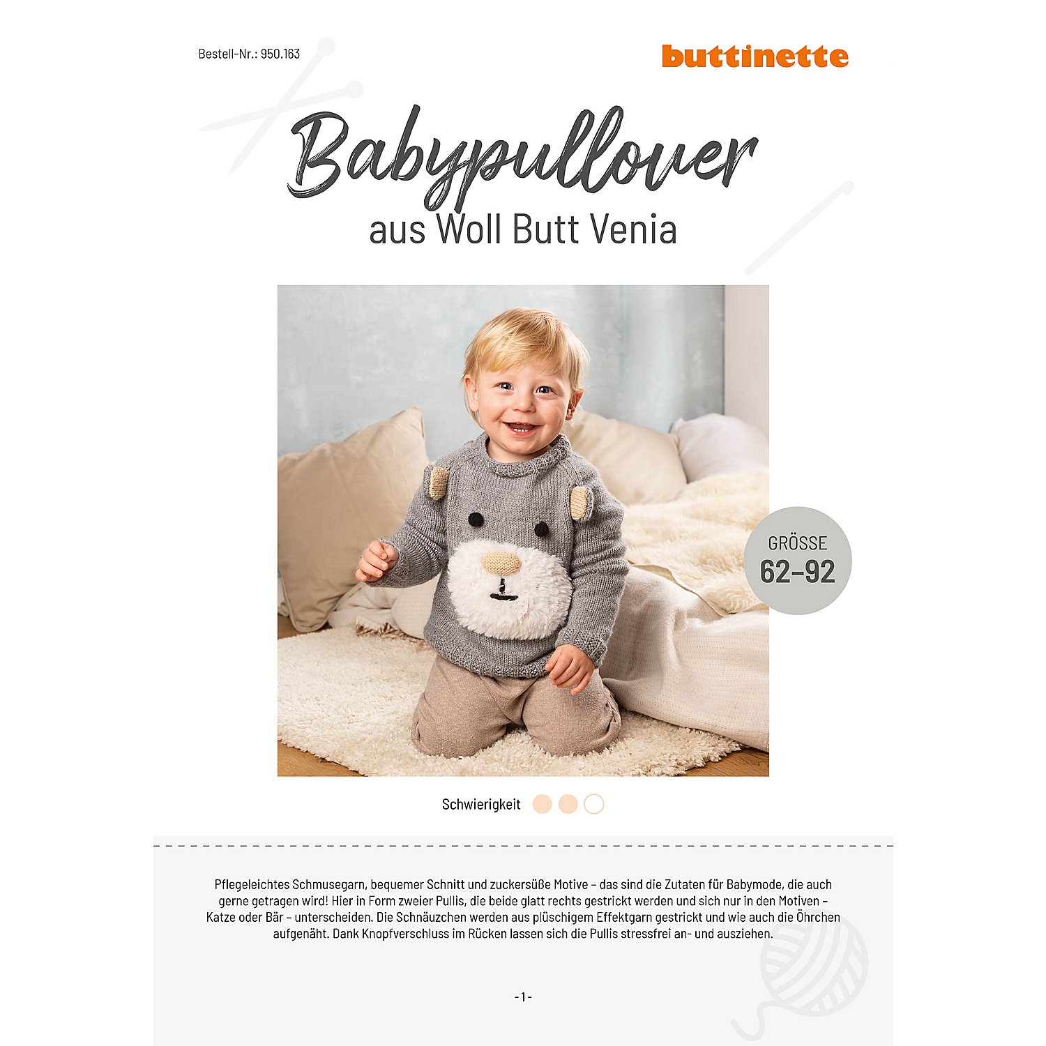 Strickanleitung – Babypullover aus Woll Butt Venia