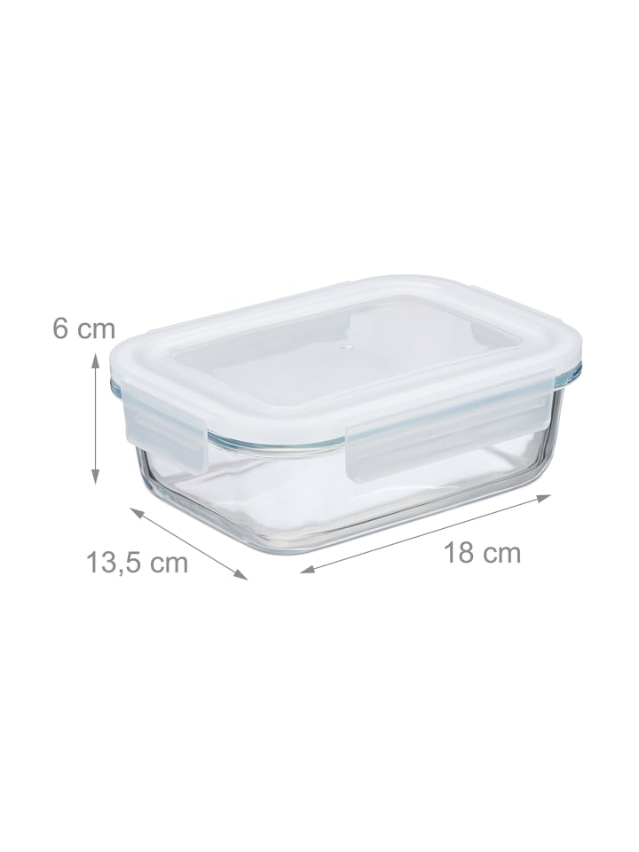 relaxdays 4x Glasbehälter mit Deckel in Transparent - 640 ml günstig kaufen onesize