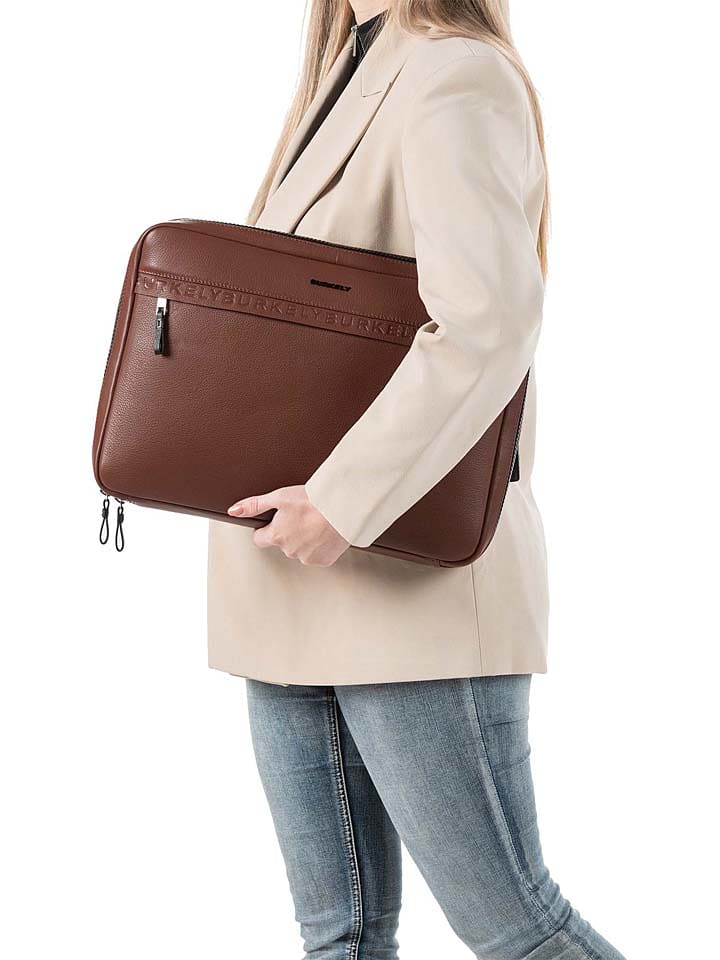 Burkely Leder-Laptoptasche in Braun - (B)39 x (H)28 x (T)4 cm günstig kaufen onesize