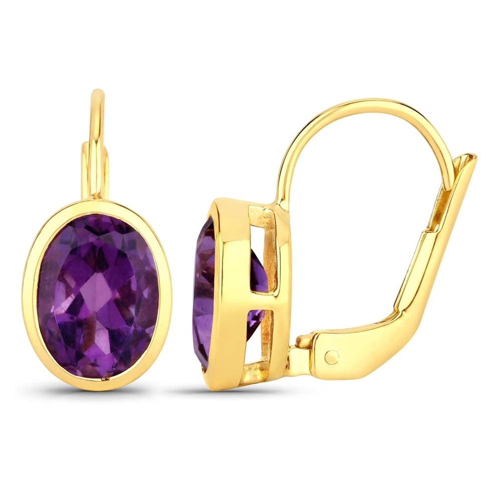 Rafaela Donata Boucles doreilles Argent sterling Améthyste en Or jaune Bijoux