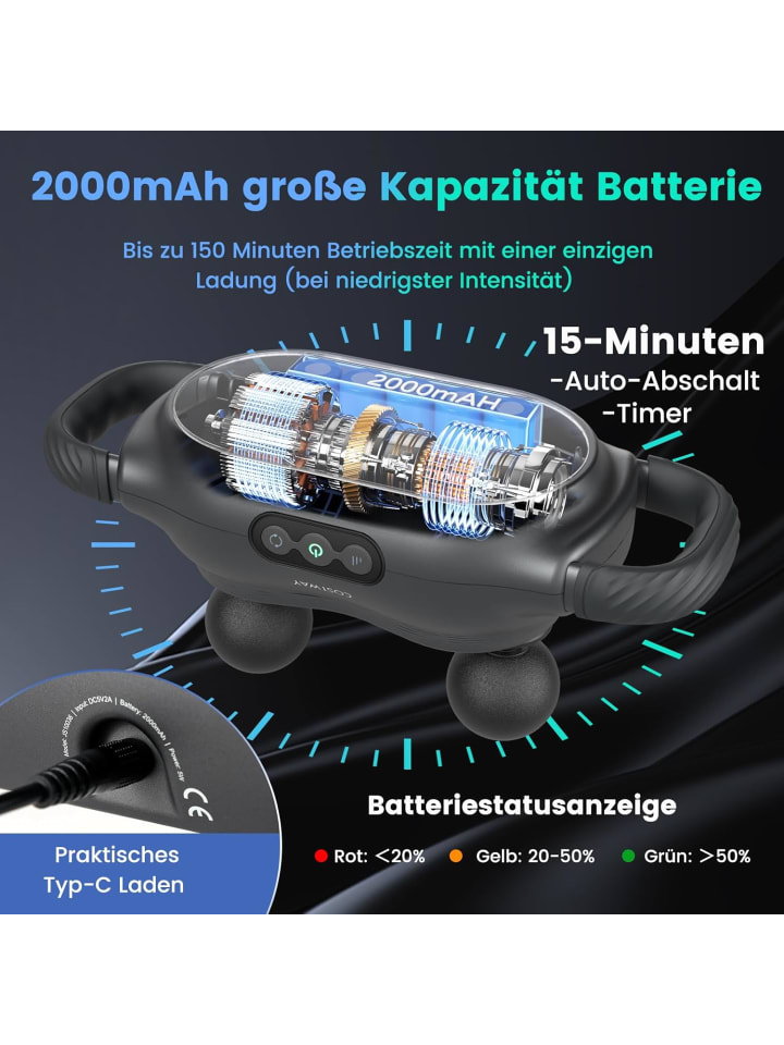 COSTWAY Elektrische Massagepistole Handmassagegerät in Schwarz günstig kaufen onesize