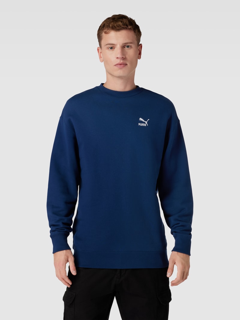 Sweatshirt mit Label-Stitching in royalblau