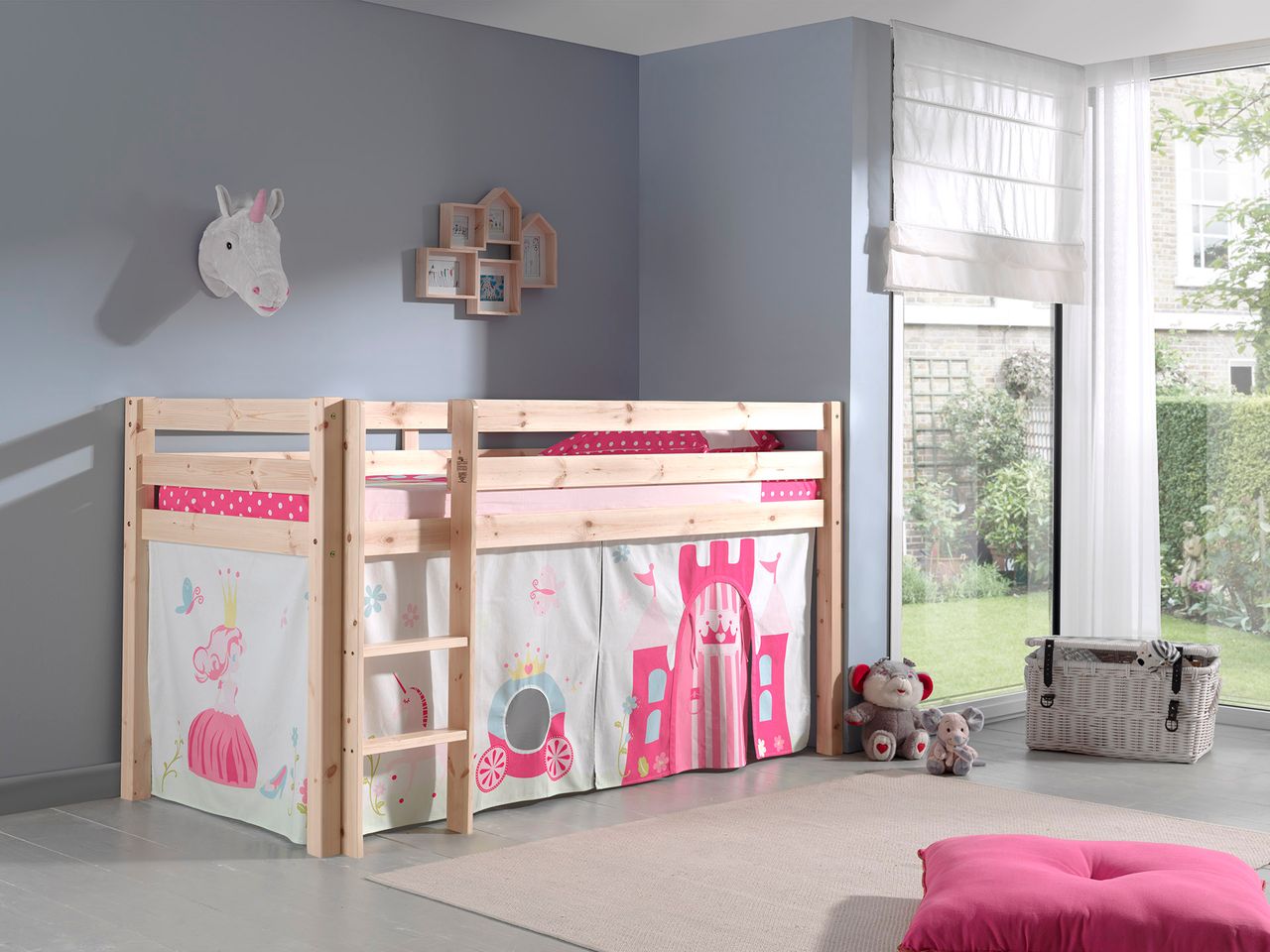 VIPACK Spielbett Pino mit Textilset Vorhang 