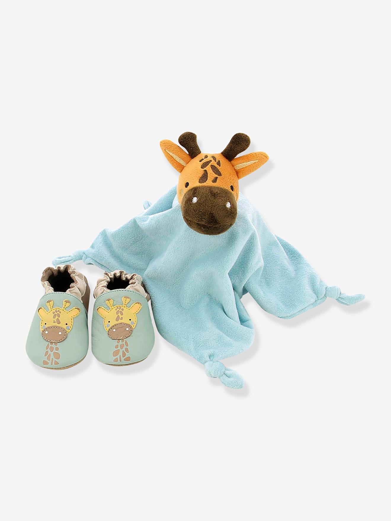 Robeez Baby Geschenk-Set: Krabbelschuhe & Schmusetuch ROBEEZ - aqua