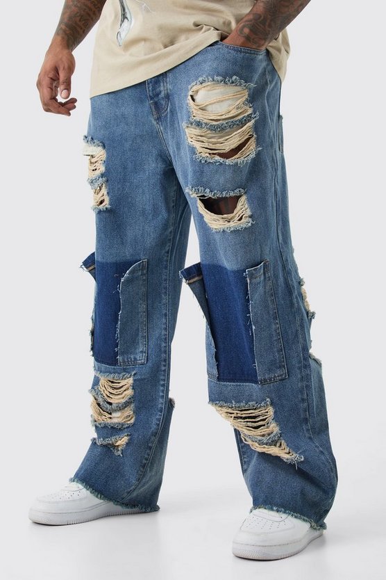 Plus lockere zerrissene Jeans