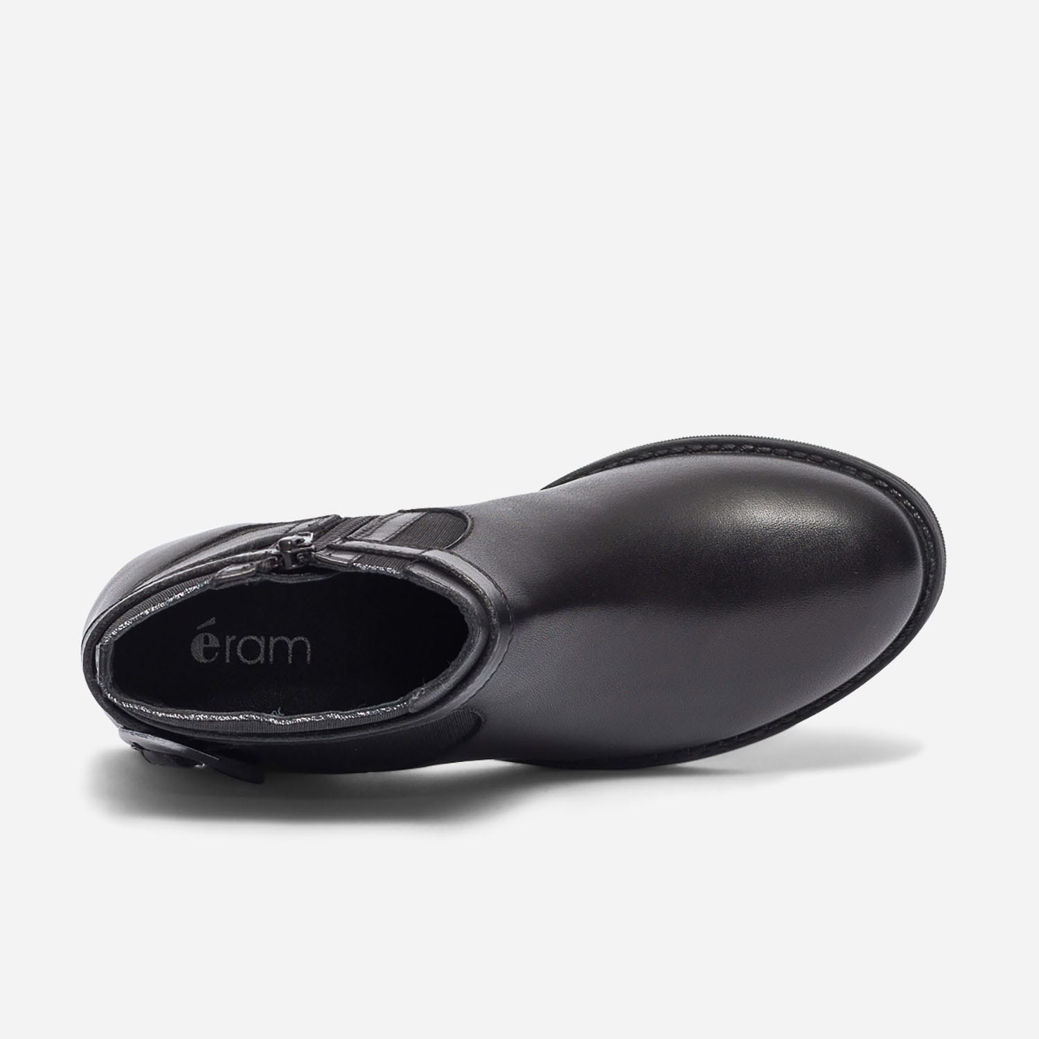 Boots jodhpur noir en cuir à élastique pailleté