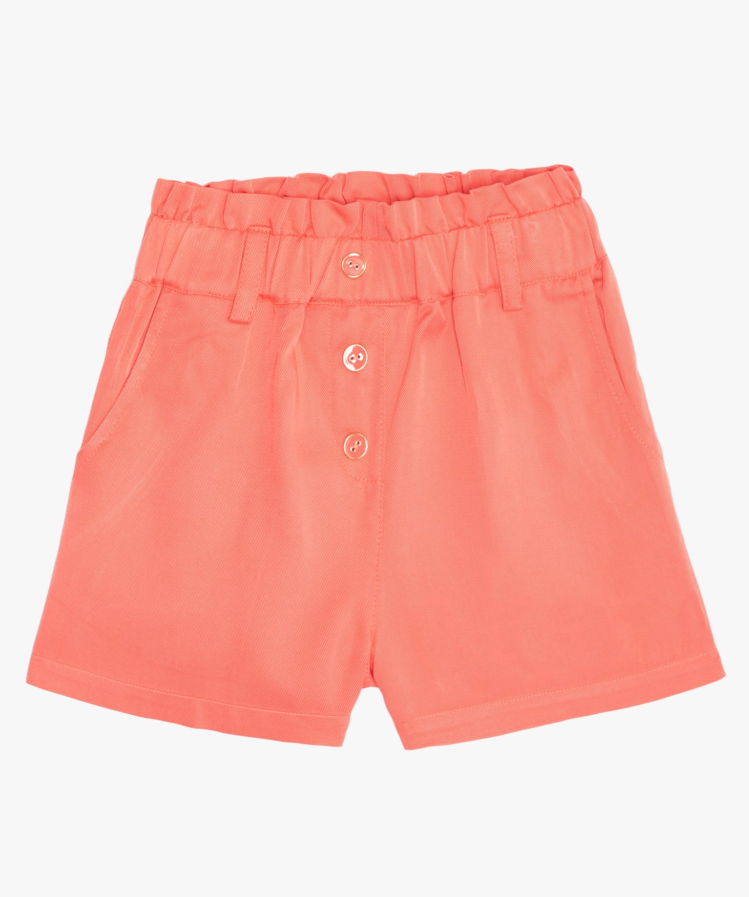 Short fille ample et fluide avec taille froncée rose | GEMO