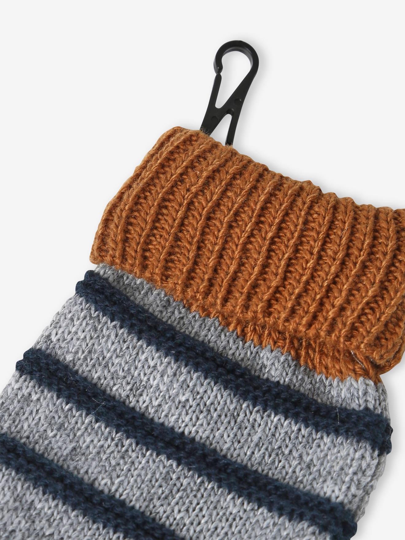 Vertbaudet Jungen Baby-Set: Mütze, Rundschal & Fäustlinge - grau meliert