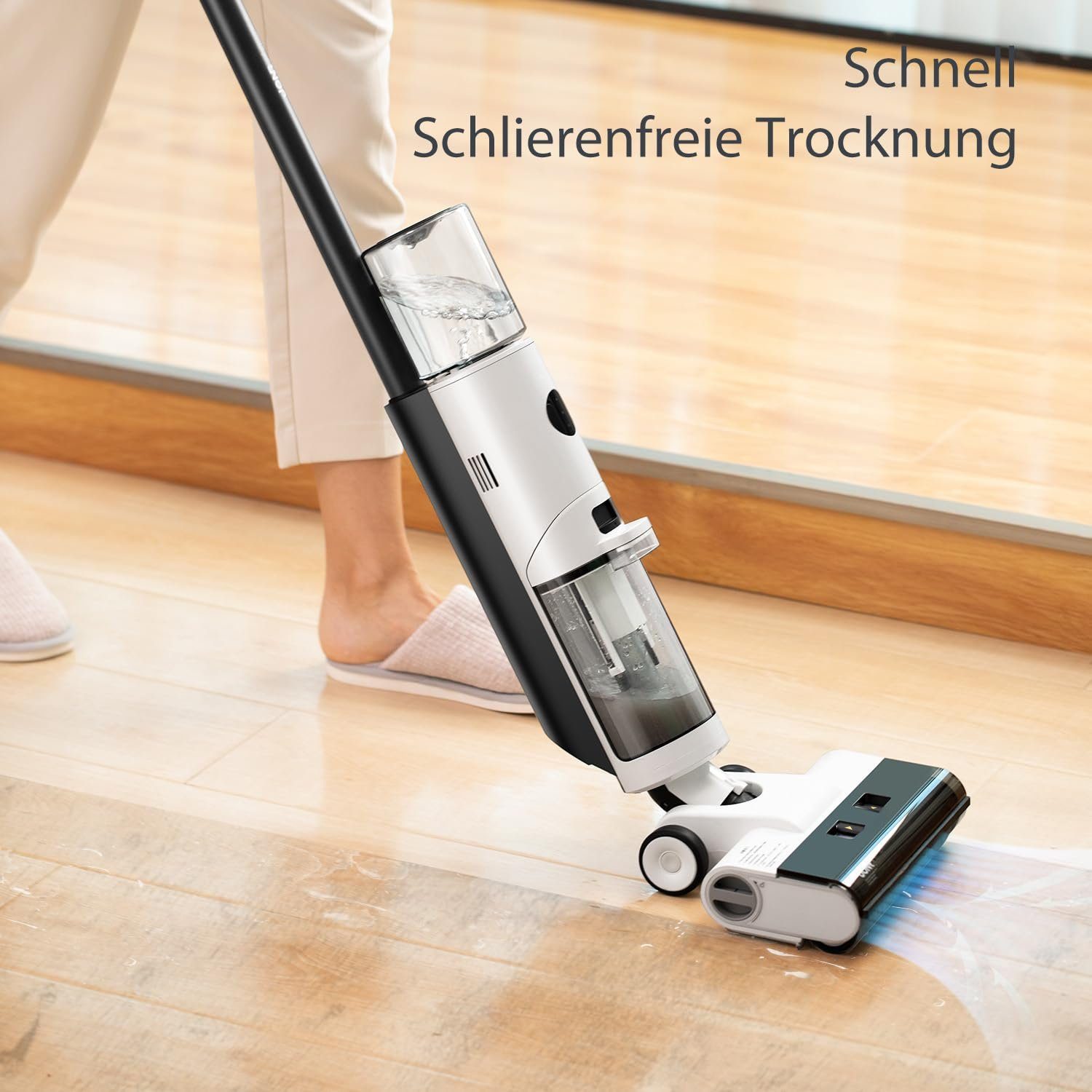 JONR Nass-Trocken-Akkusauger ED12, 200,00 W, Ultraleicht, 30-Minuten, Intelligente Nass-Trocken-Technologie und automatische Reinigungsfunktion, verbessertes Kantenreinigungsdesign, geeignet für Harte Böden