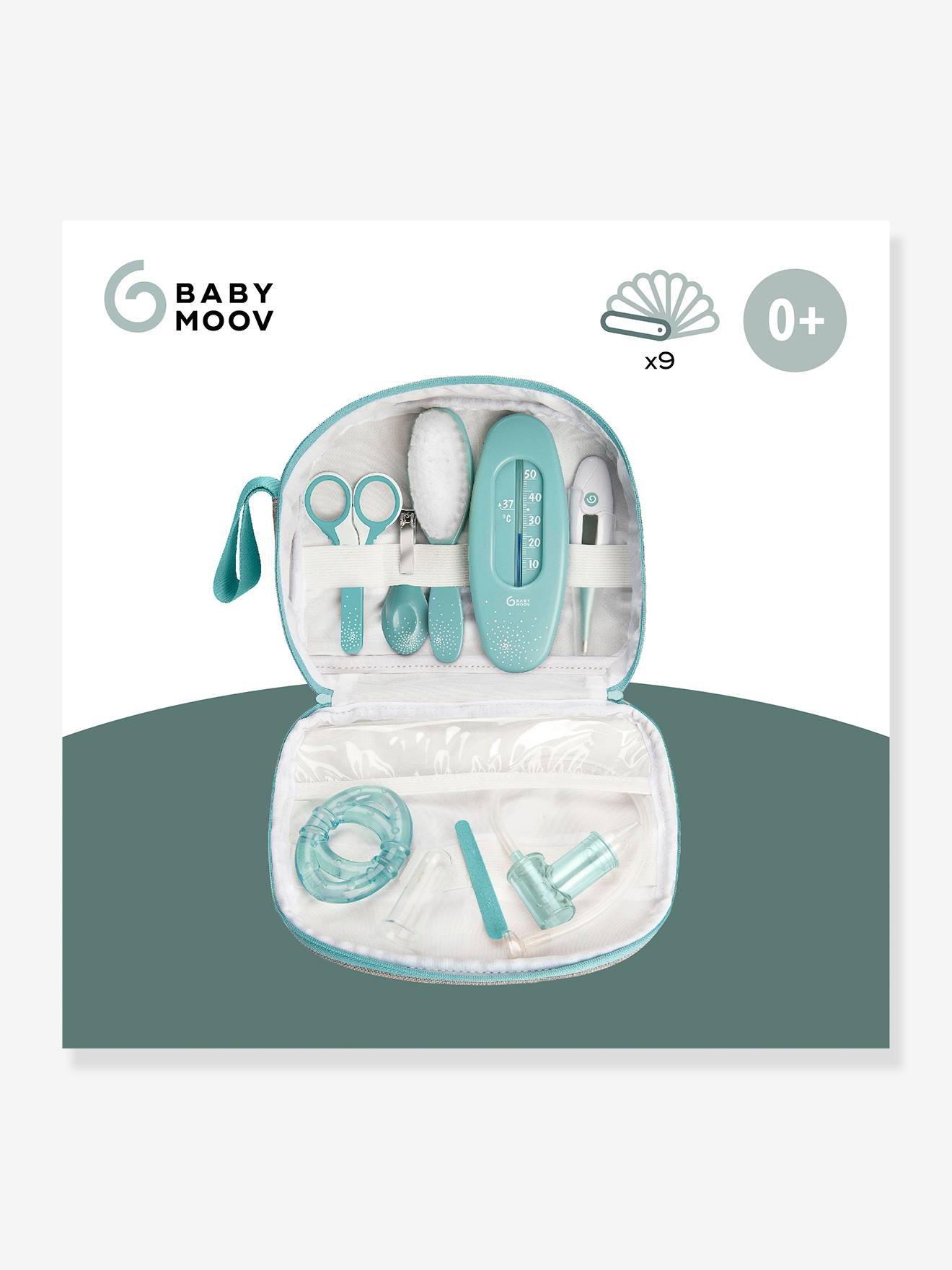Trousse de Soin Compacte Grise 9 Accessoires Inclus BABYMOOV gris/bleu