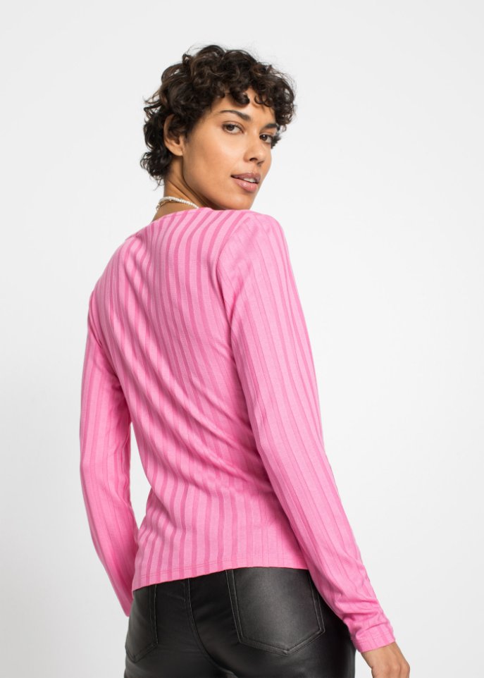 geripptes Langarmshirt