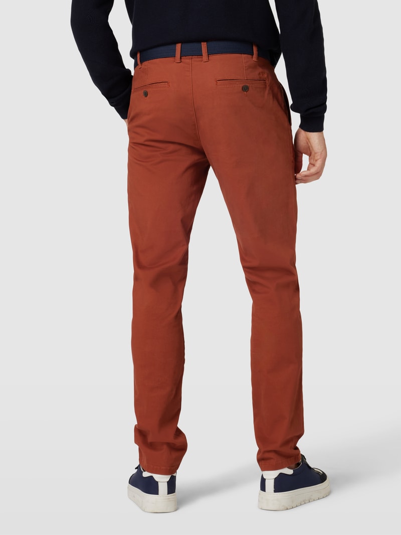 Stoffhose mit französischen Eingrifftaschen in rostrot