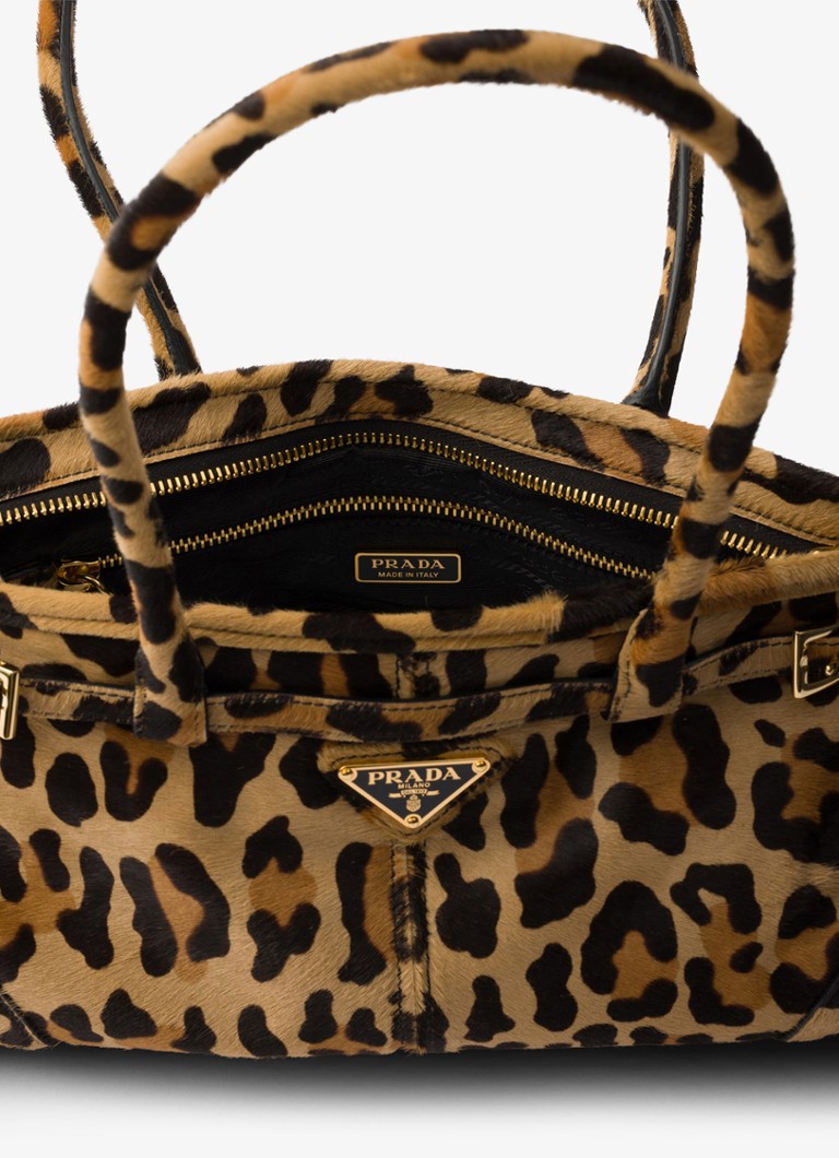 Prada Medium leather handbag with leopard print