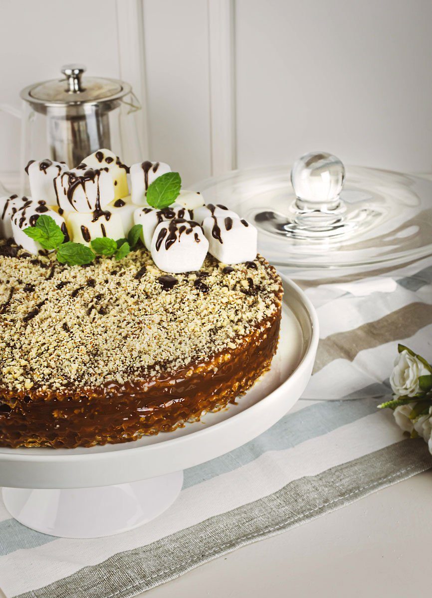 Sendez Tortenplatte Glasglocke Kuchenglocke Käseglocke Fuß aus Porzellan Tortenplatte Kuchenplatte