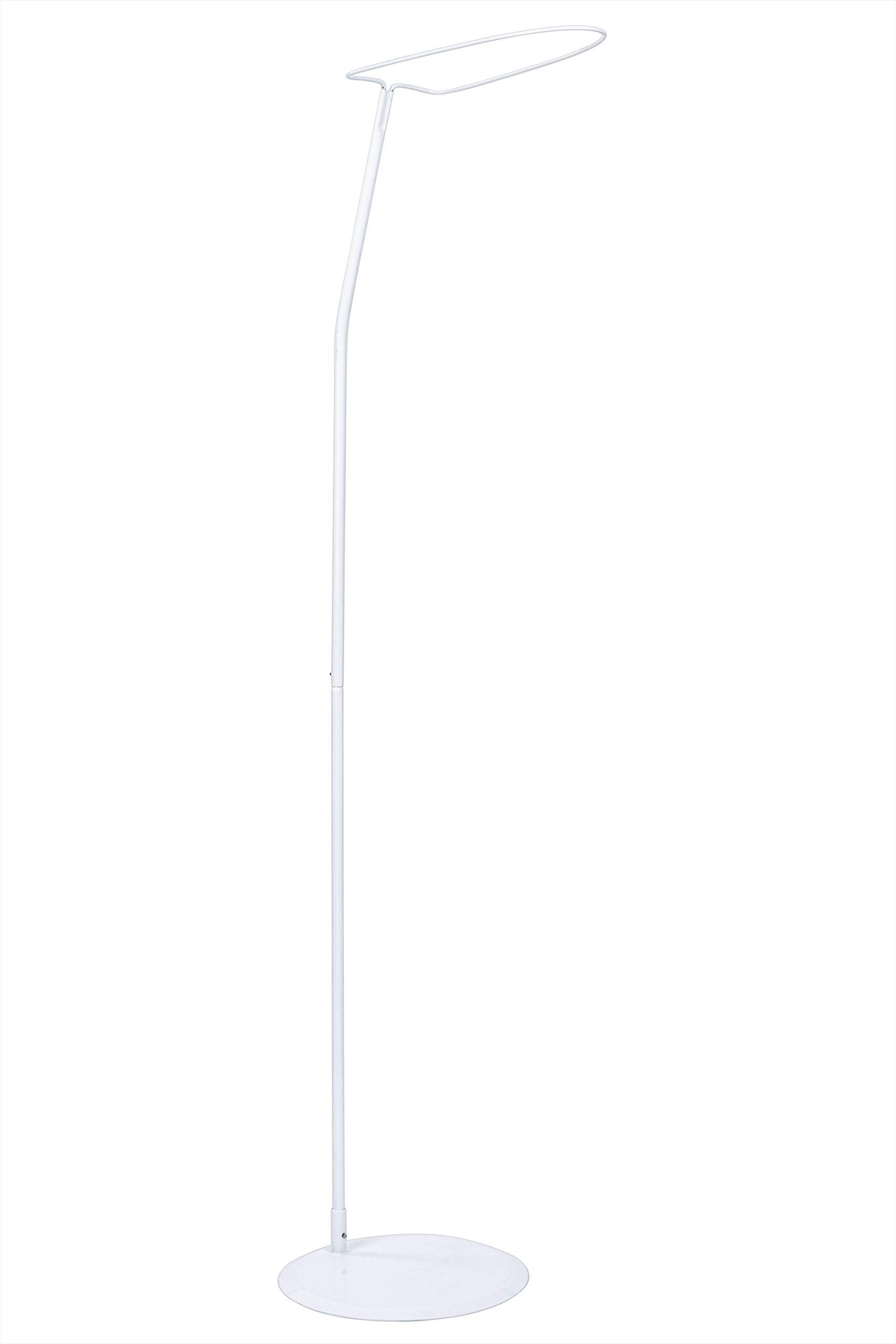 Himmelstange (Made in EU) freistehender Himmelhalter, Schleierhalter für Babybett; Kinderbett; Stubenwagen; Wiege, lackiertes Metall in weiß Lange ca.: 150cm, leicht umstellbar, Amilian, freistehend