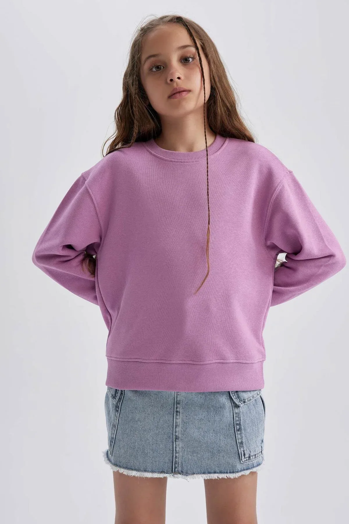 DeFacto  Schul-Sweatshirt mit Rundhalsausschnitt für Mädchen