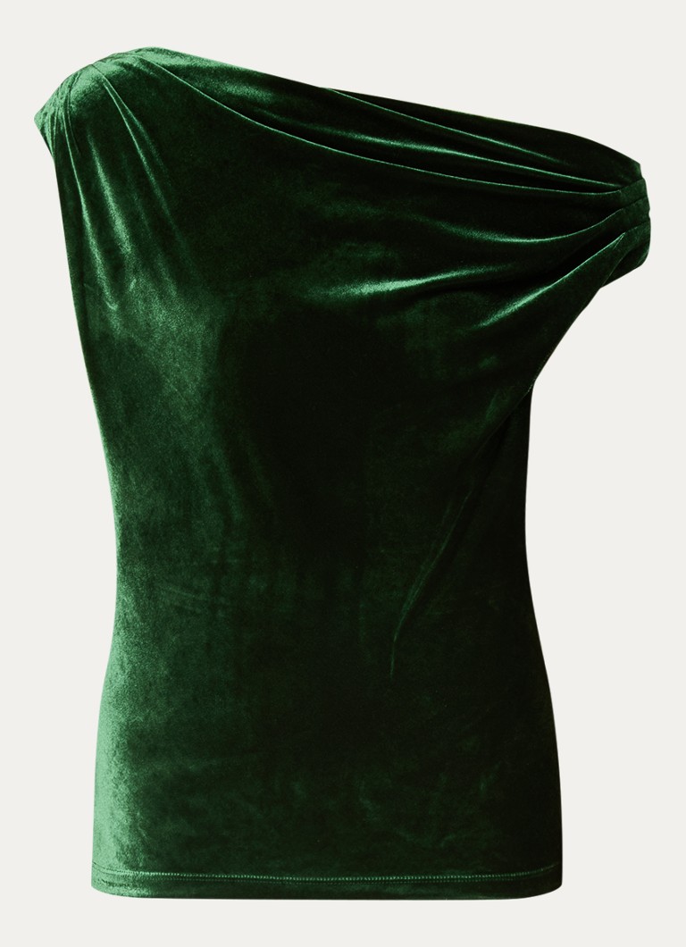 Top asimmetrico in velluto elasticizzato di Ralph Lauren
