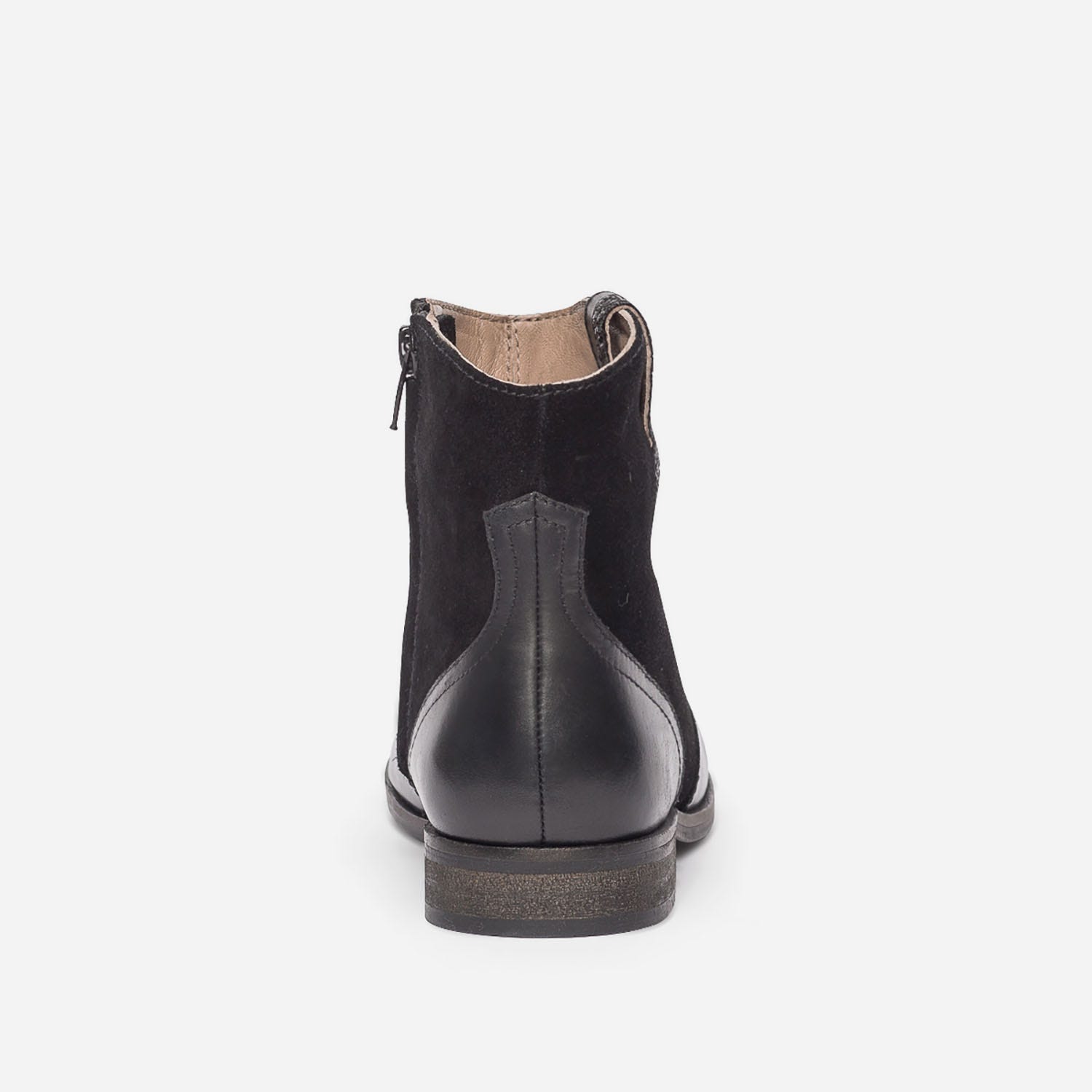 Boots en cuir noir fille