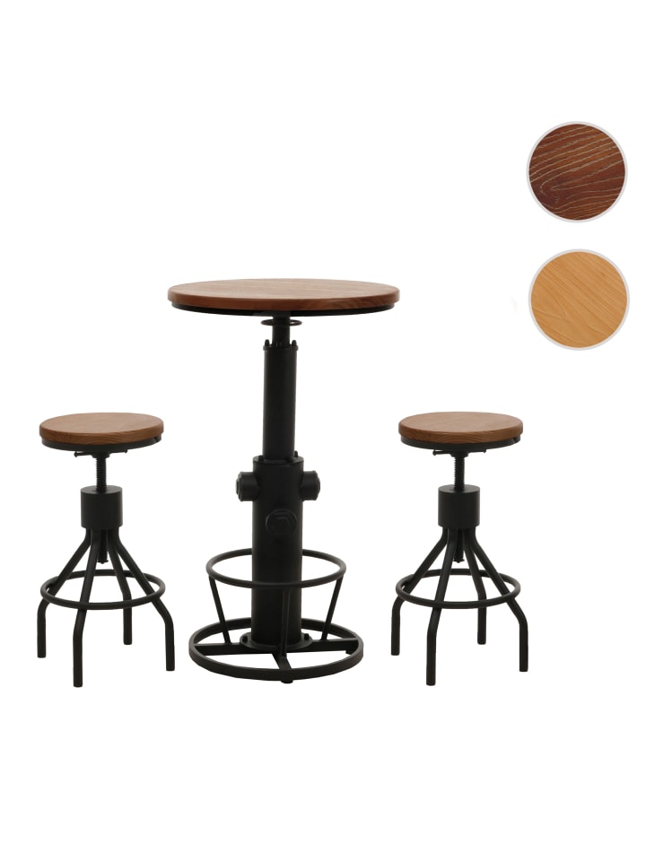 MCW Set Bartisch   2x Barhocker N17, Braun günstig kaufen onesize