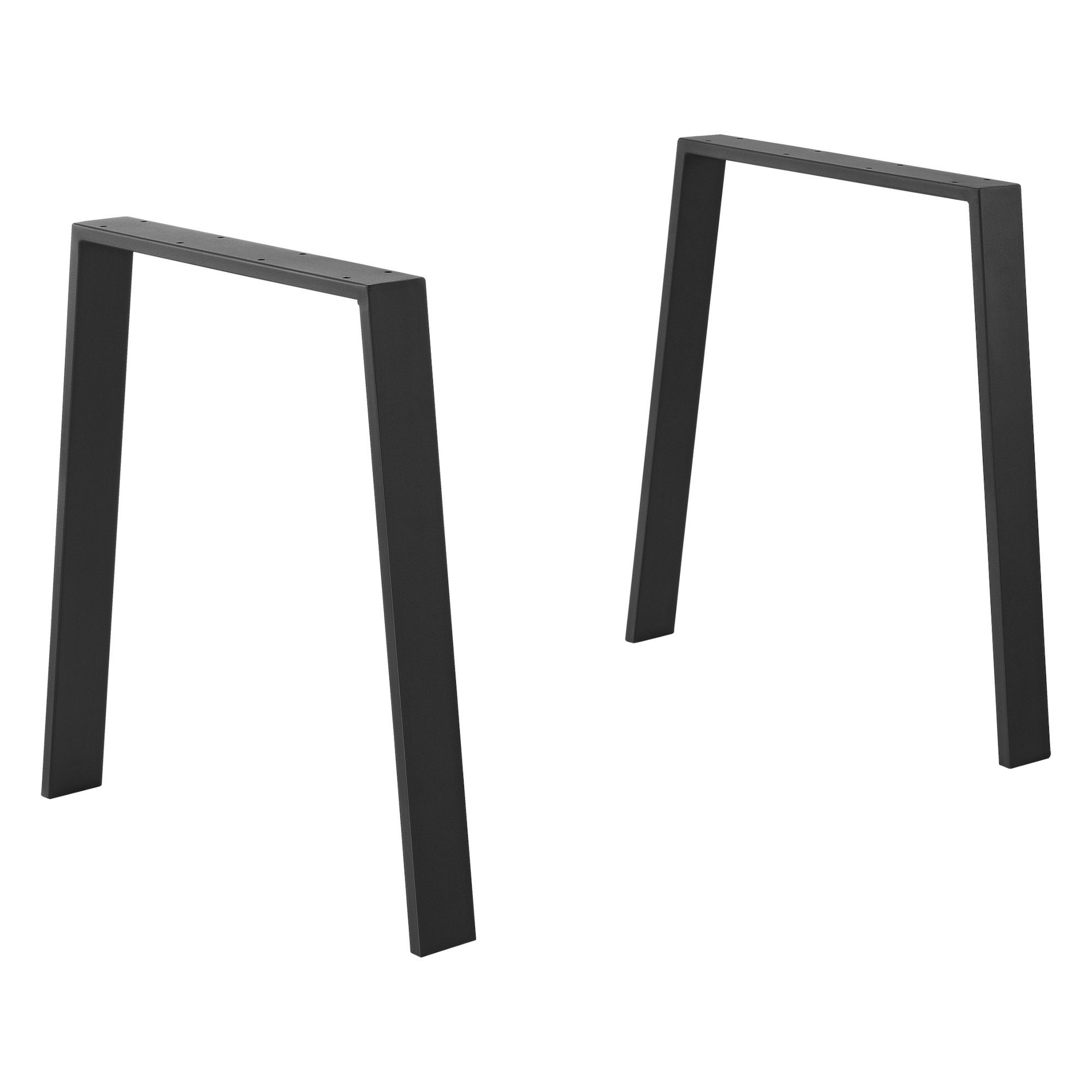 en.casa Tischgestell, Kraftisried 2er Set Tischbein DIY Tischkufen 55/70x72cm Schwarz