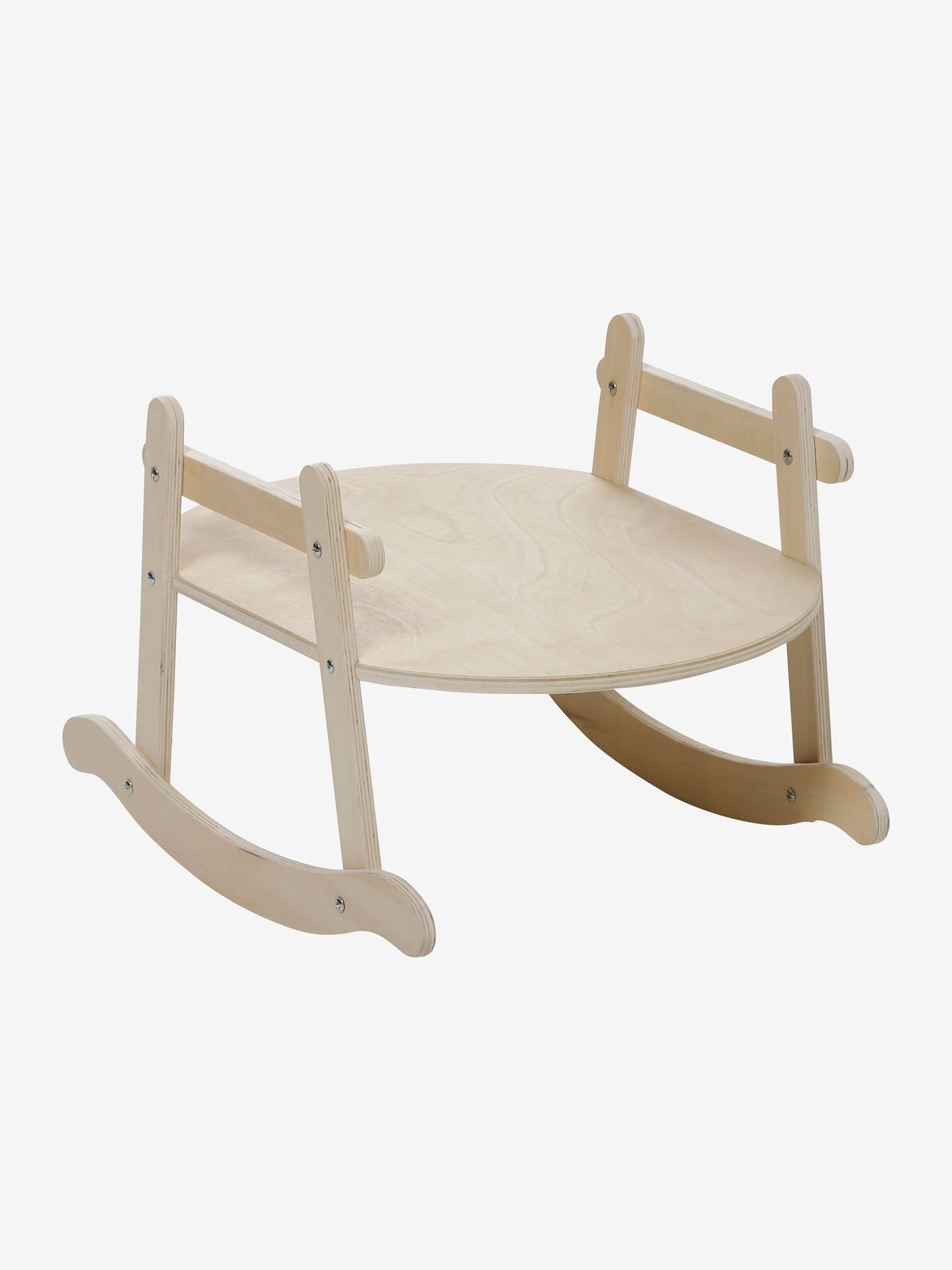 Lit à bascule en bois FSC® et tissu bouclette blanc