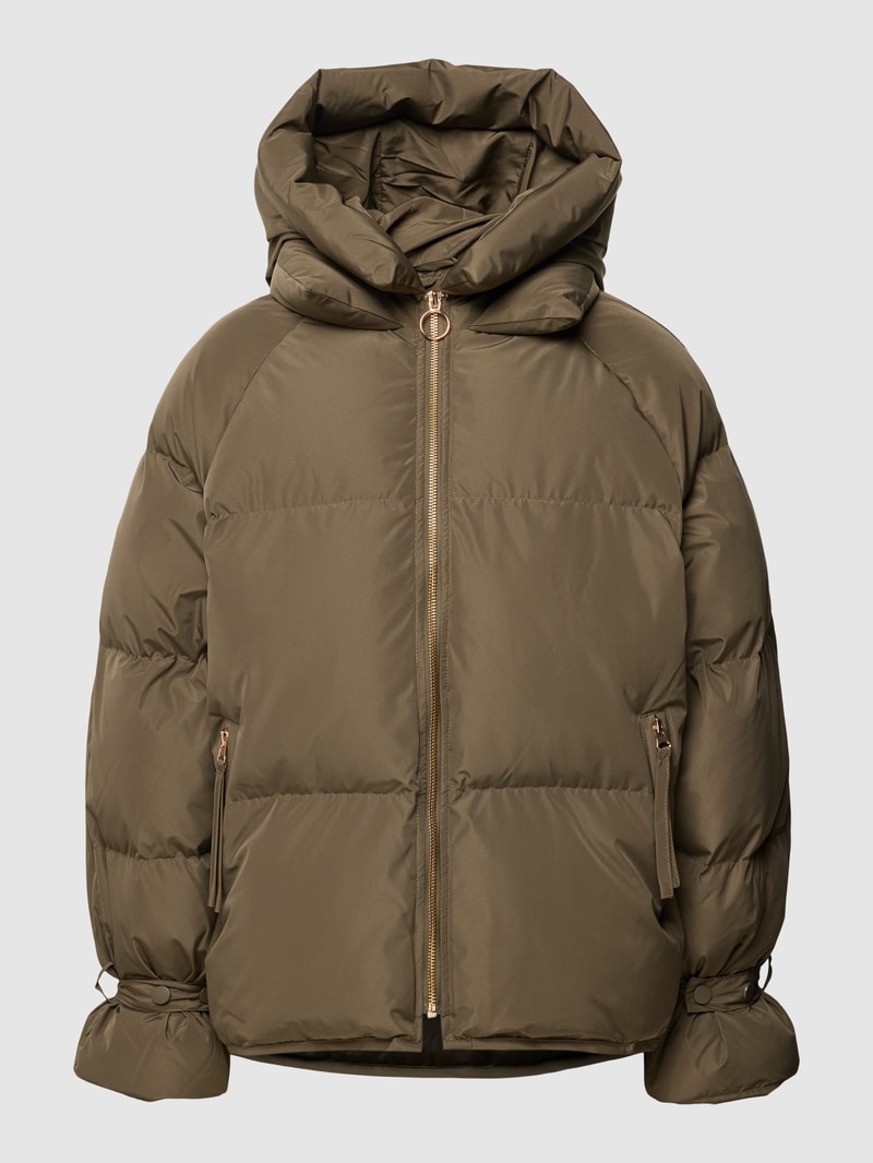 Steppjacke mit Kapuze in khaki