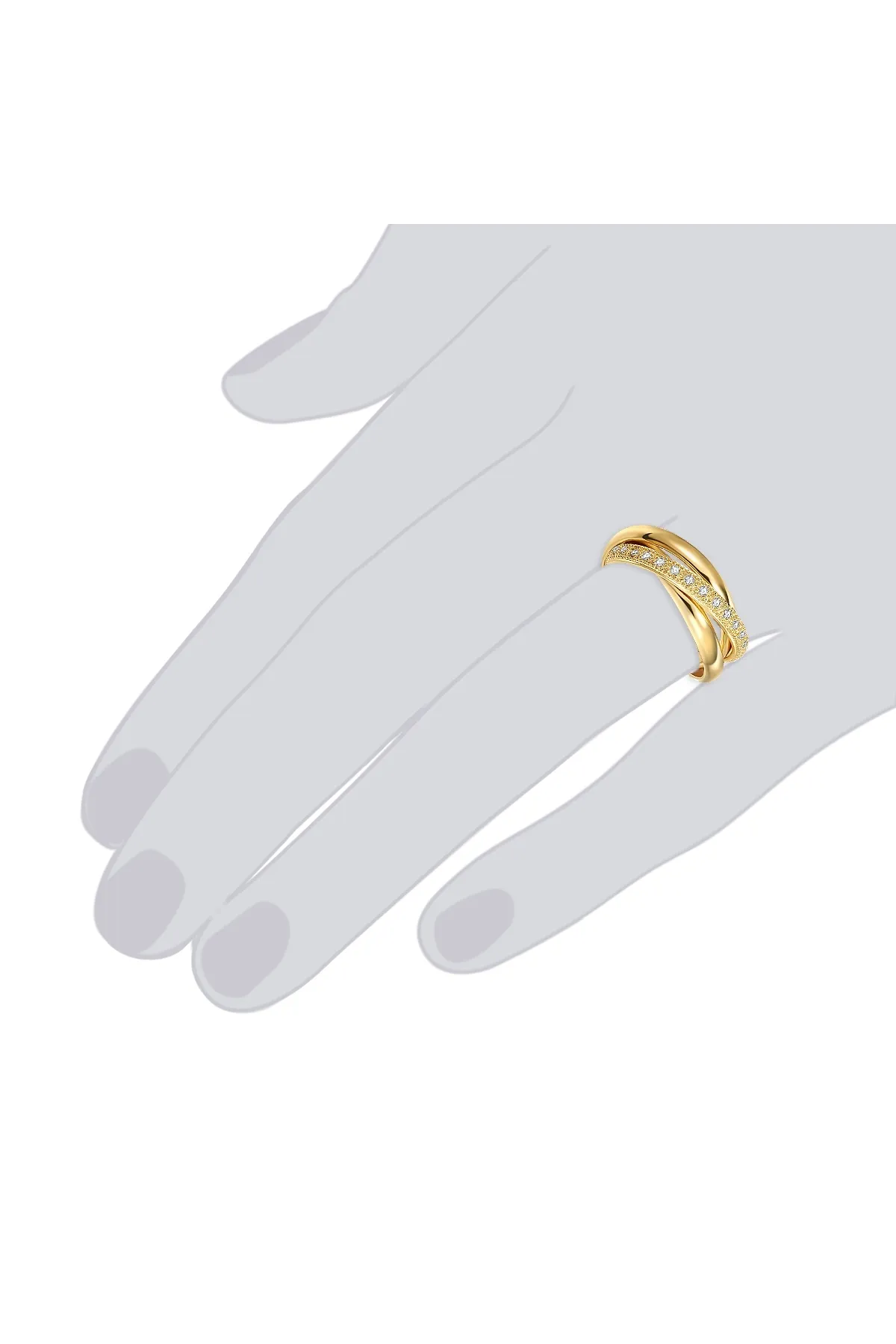 Lulu & Jane  Ring - Goldfarben - Zirkon