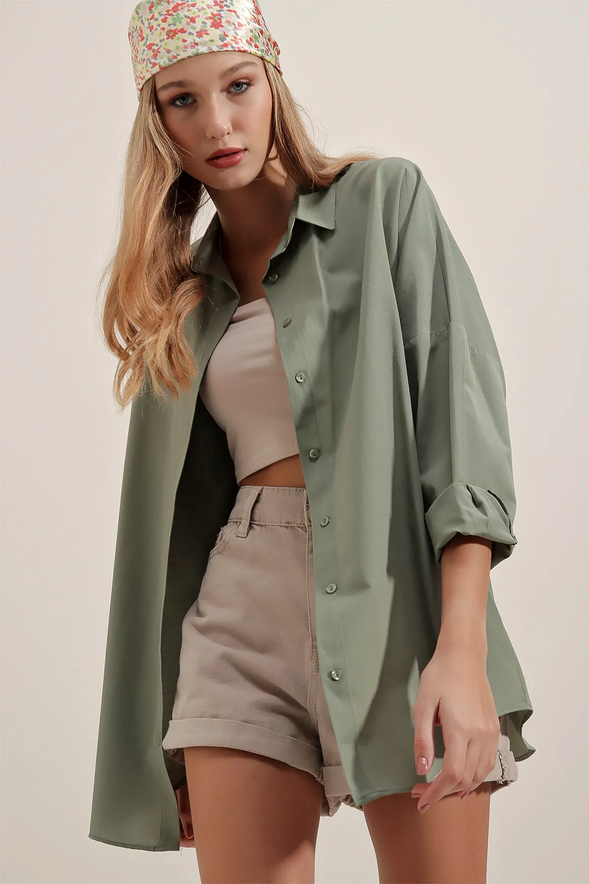 Bigdart  3900 Oversize-Lang-Basic-Hemd – Khaki