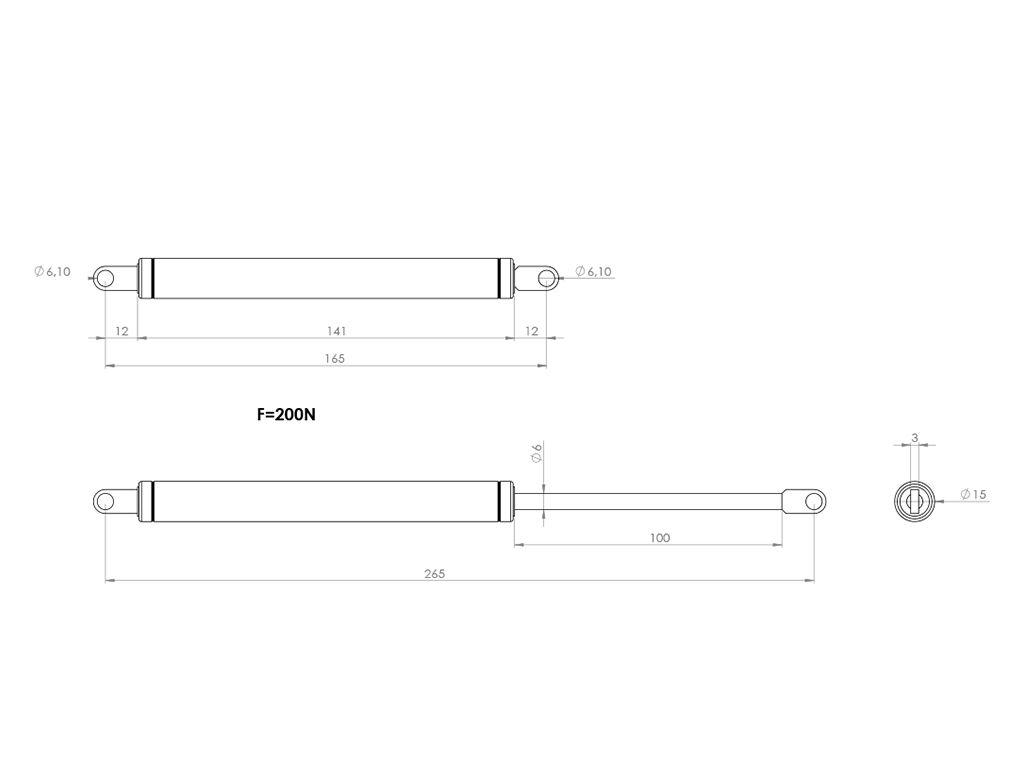 Obelink 200N Hobby Gasdruckfeder