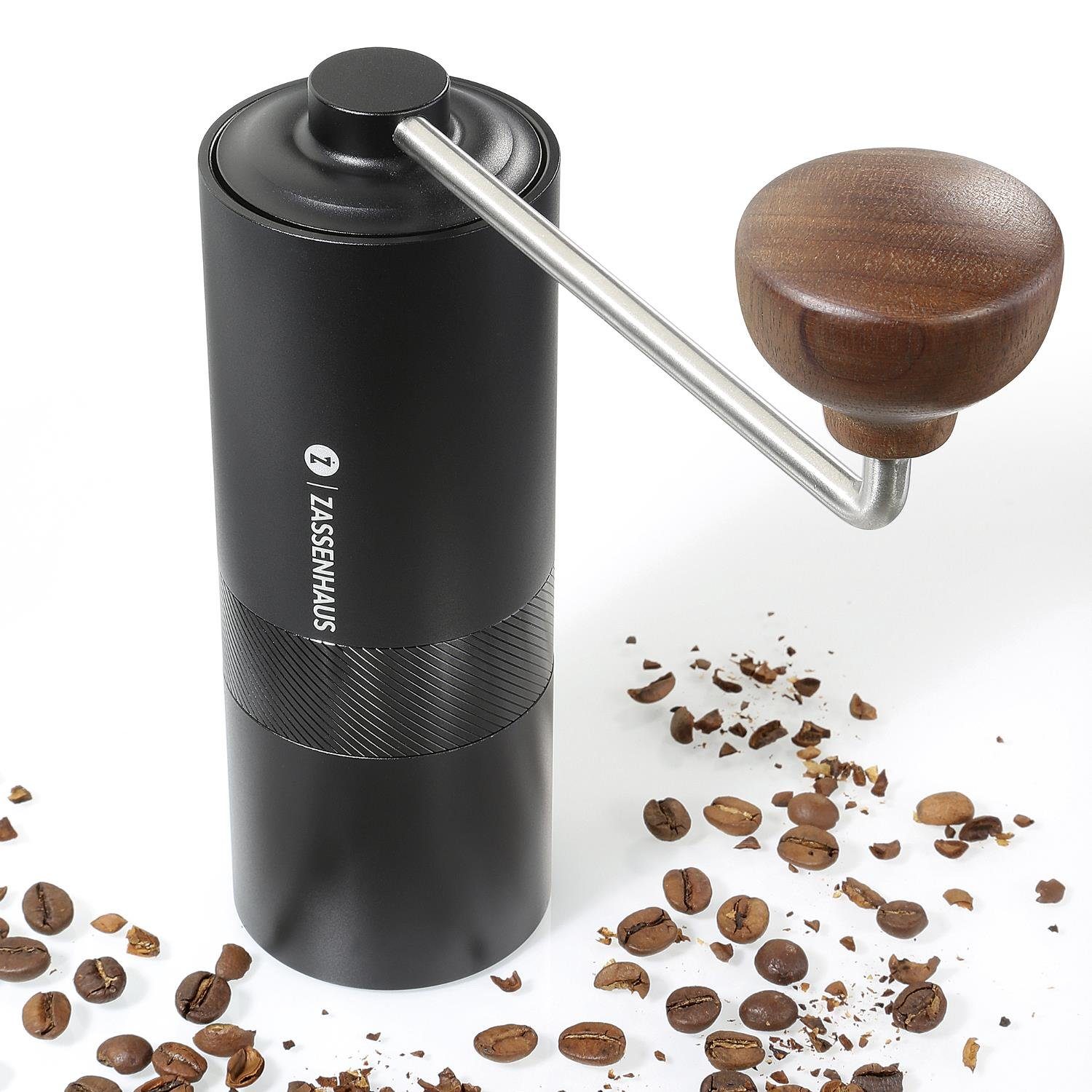 ZASSENHAUS Kaffeemühle Kaffeemühle Espressomühle EXPERT 48S - Handmühle, Kegelmahlwerk, Edelstahlmahlwerk
