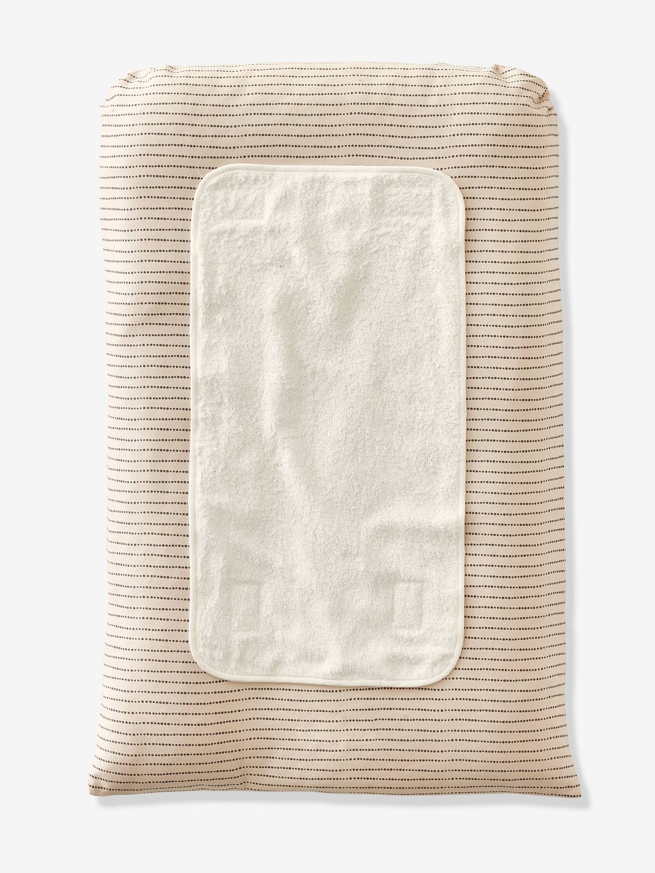 Vertbaudet Baby Wickelauflagen-Set ETHNIC, personalisierbar Oeko-Tex - beige bedruckt