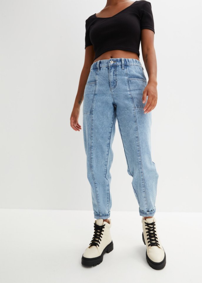 Barrel Jeans aus reiner Baumwolle