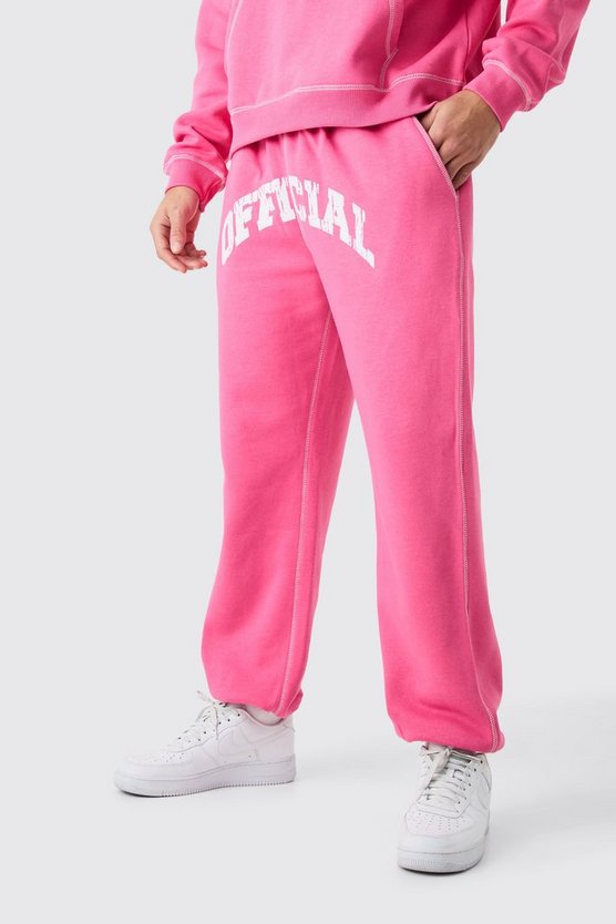 Oversize Official Jogginghose mit Kontrast-Naht