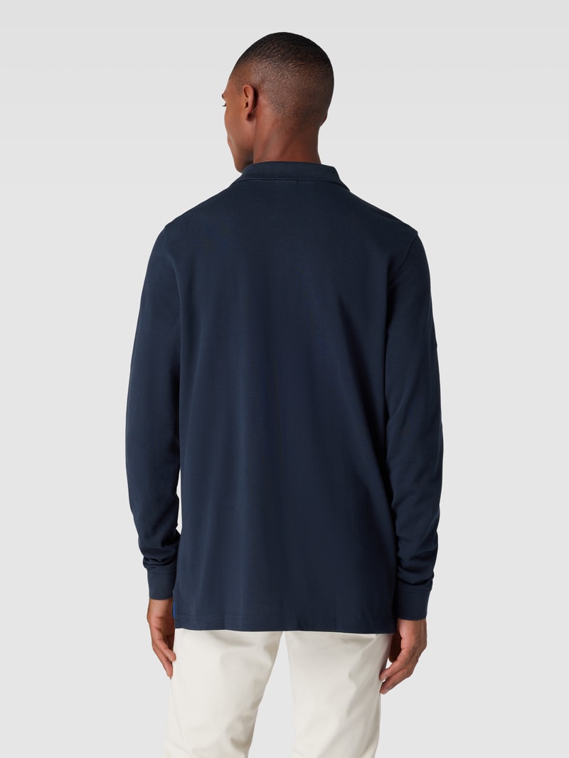 Poloshirt mit Logo-Stitching Modell 'THOMAS' in dunkelblau