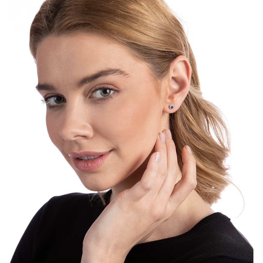 Valeria Boucles d'oreilles à fermoir à poussette 375 Or blanc Boucles d'oreilles