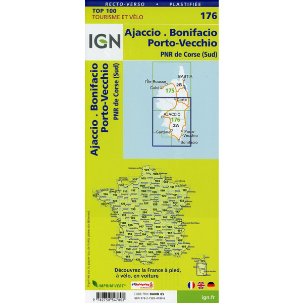 Ajaccio.Bonifacio.Porto-Vecchio 1:100000 - Wanderkarte