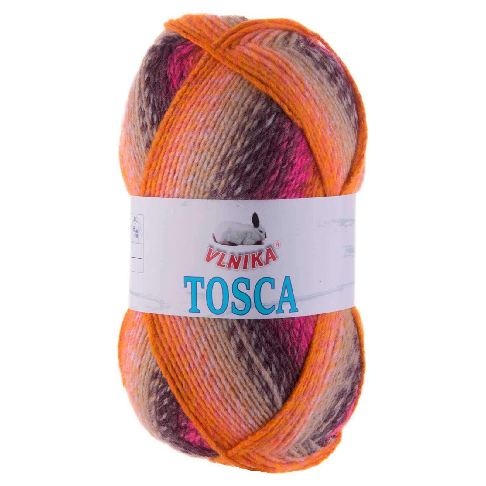 VLNIKA 100g Strickgarn Tosca Häkelwolle, 306 mehrfarbig