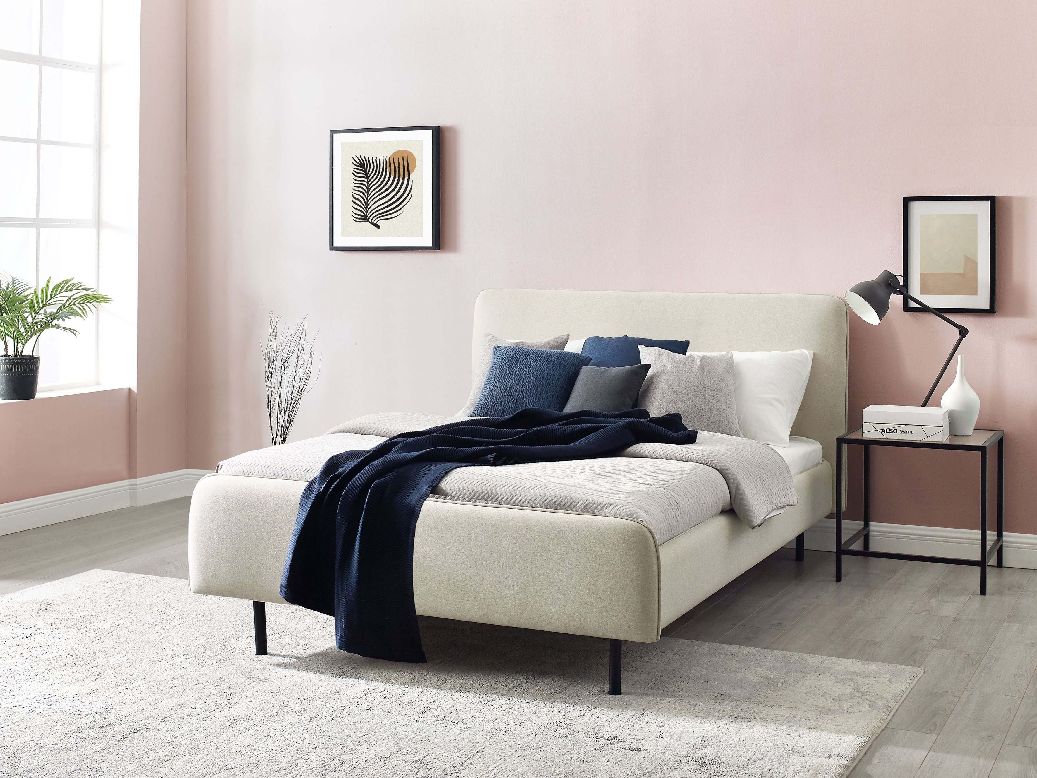 andas Polsterbett Edvard, mit gepolstertem Kopf- & Fußteil, aus der freundin Home Collection