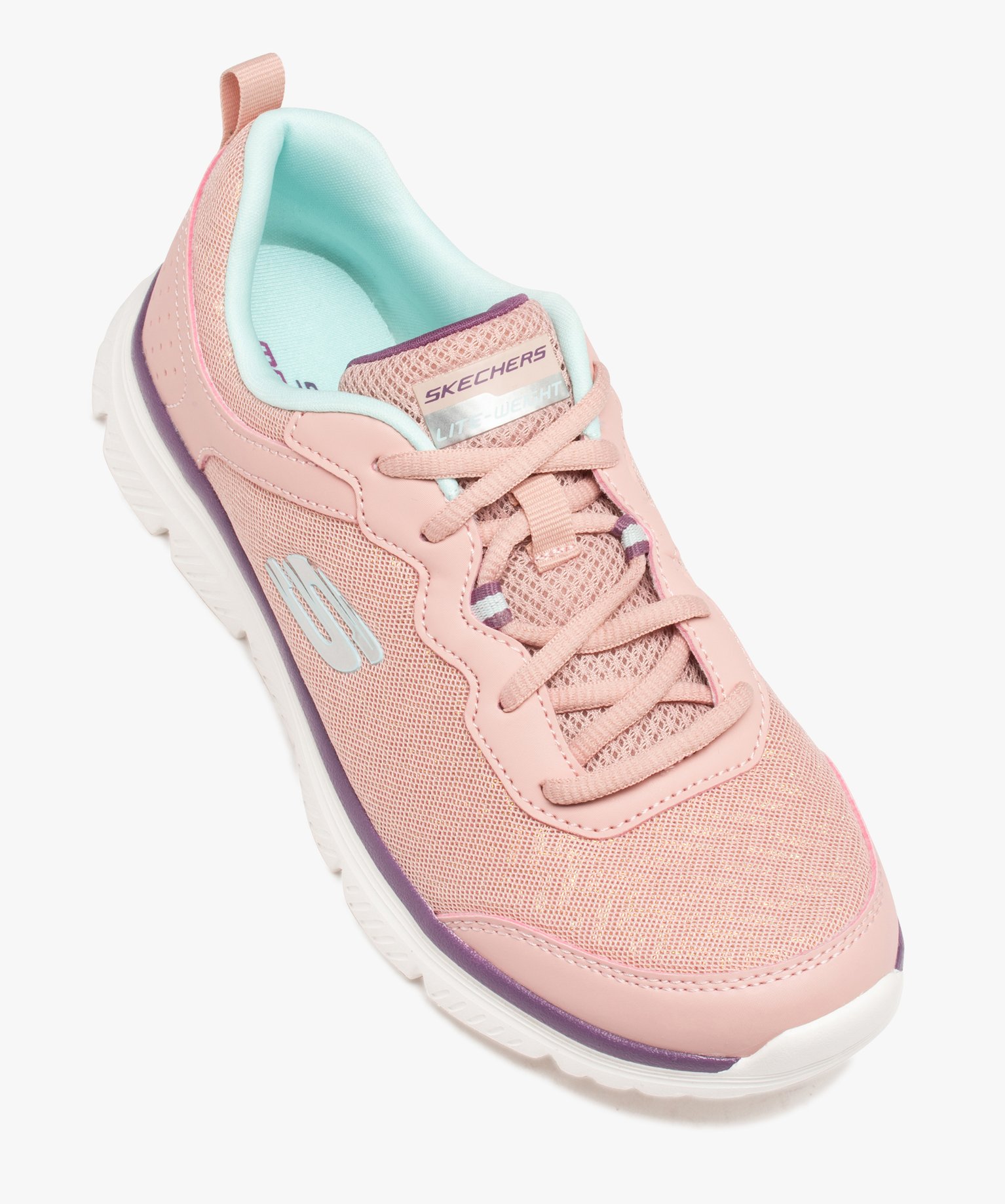 Baskets femme running à paillettes - Skechers rose | GEMO